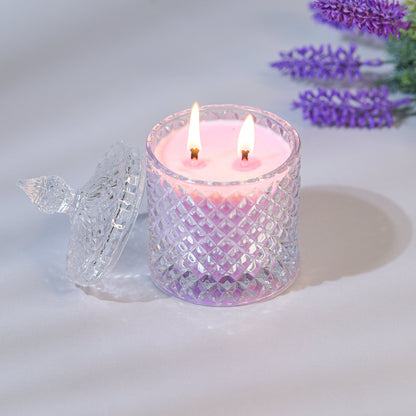 Illuminate - Lavender Tobacco Scented 2 Wick Candle jar