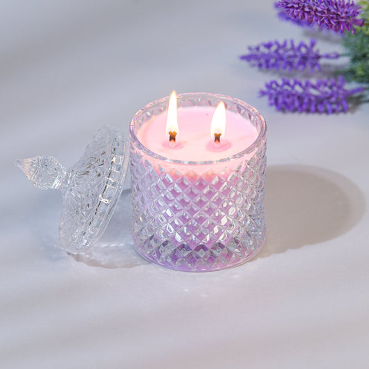 Illuminate - Lavender Tobacco Scented 2 Wick Candle jar