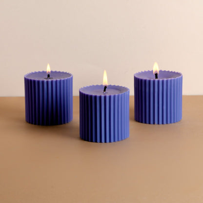 Combo of 3 Powder Blue 'Faith' Candles - Oceanic Mist Scented