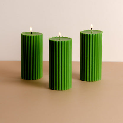 Combo of 3 Powder Blue 'Belief' Candles - Oceanic Mist Scented