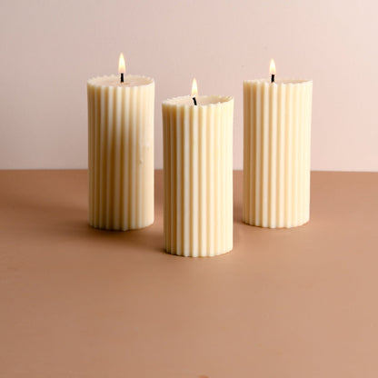 Combo of 3 Powder Blue 'Belief' Candles - Oceanic Mist Scented