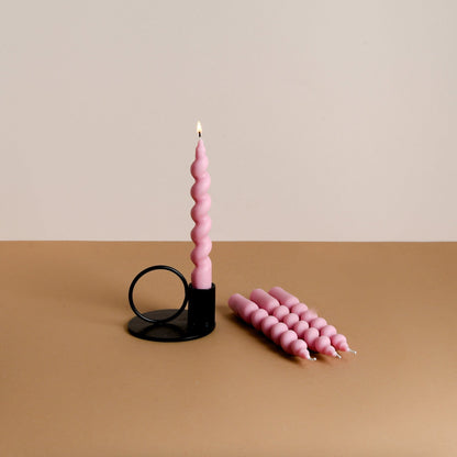 Set of 4 Swirl Twist Taper Candles - Nag Champa Scented