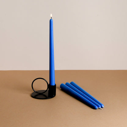 Set of 4 Powder Blue Tapered Candles - Oceanic Mist Scented