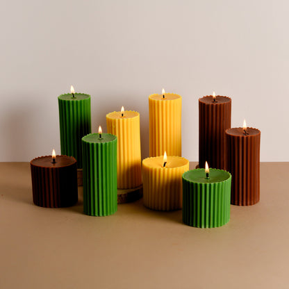 Fruit Groove - Set of 9 Scented 'Belief' & 'Faith' Pillar Candles