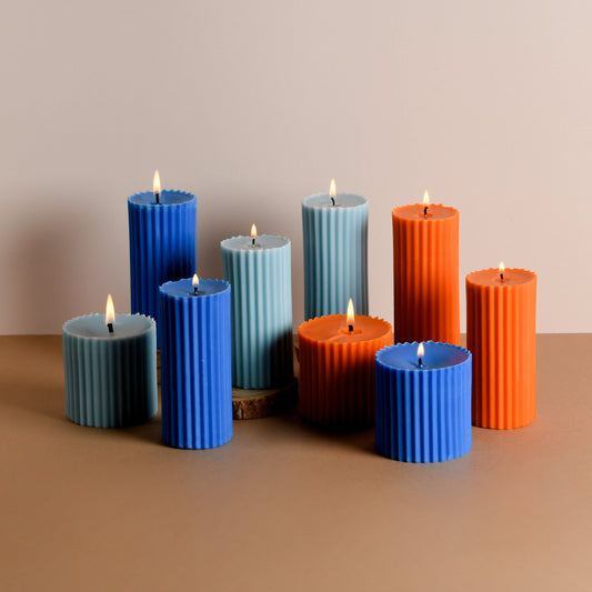 Aquatique - Set of 9 Scented 'Belief' & 'Faith' Pillar Candles