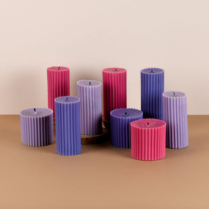 Fruit Groove - Set of 9 Scented 'Belief' & 'Faith' Pillar Candles