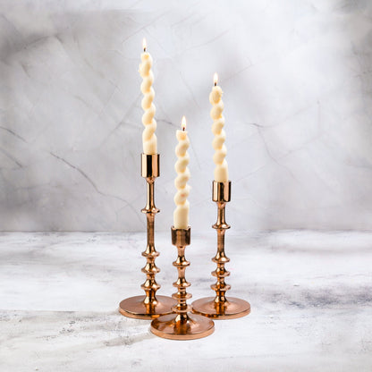 Rose Gold Radiance - Set of 3 Candle Stands | Candle Holder