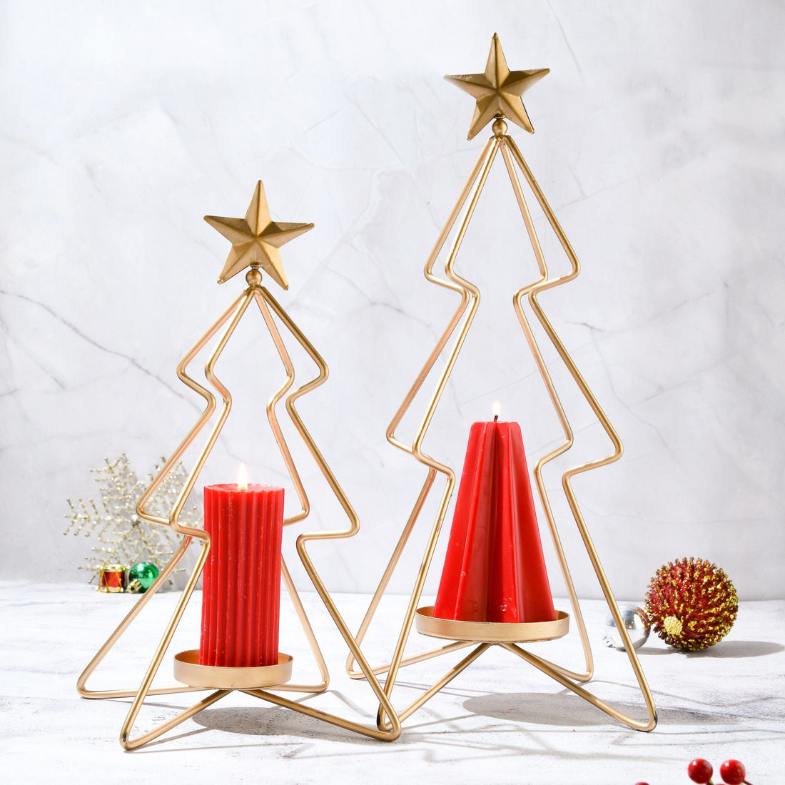 Combo of Christmas Tree Candle Stands