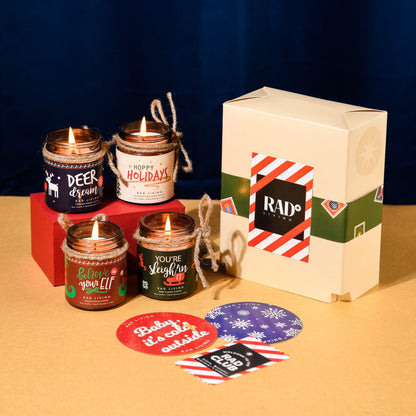 Set of 4 Scented Candle Jars with Lid - Oh What Fun!
