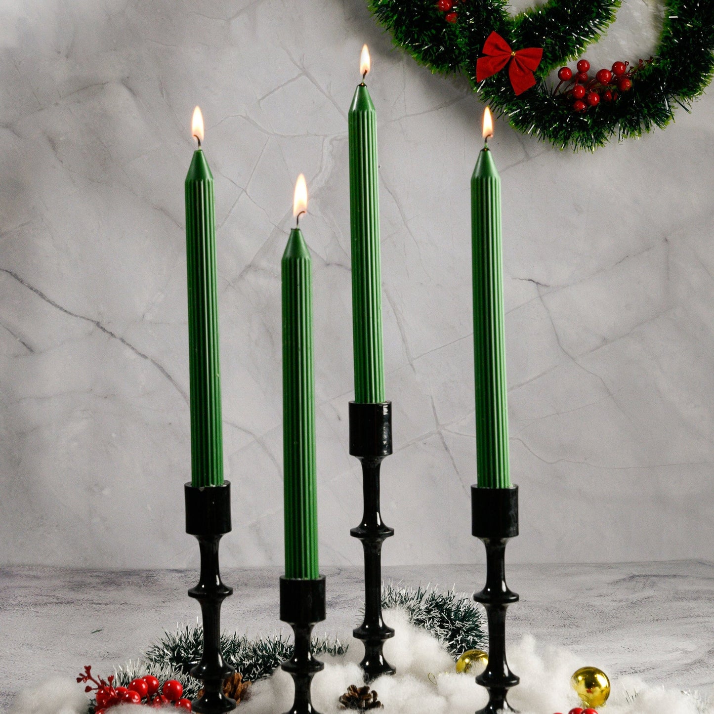 Set of 4 Guidance Taper Candles - Mahogany Shea Scented