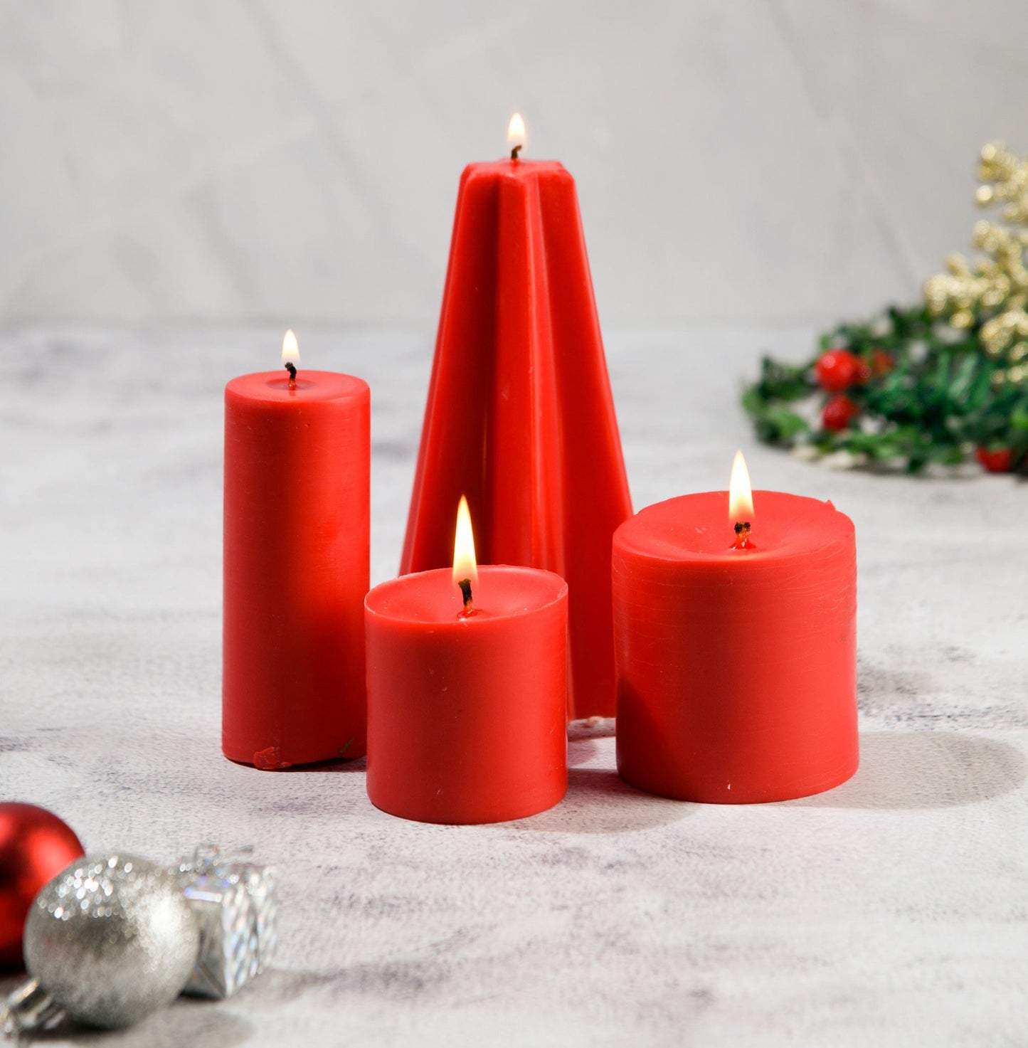 Set of 4 - Christmas Corner Candles