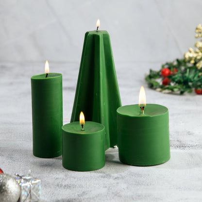 Christmas Corner - Set of 4 Pillar Candles - Mahogany Shea Scented