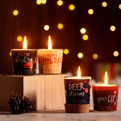 Set of 4 Scented Votive Candles - Oh What Fun!