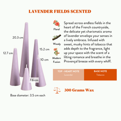 Infinity Set of 6 Lavender Candles - Lavender Fields Scented