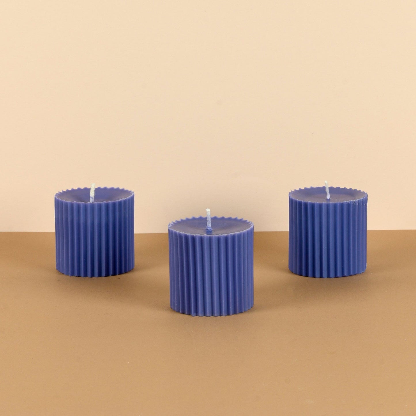 Combo of 3 Powder Blue 'Faith' Candles - Oceanic Mist Scented