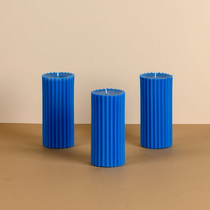 Combo of 3 Powder Blue 'Belief' Candles - Oceanic Mist Scented