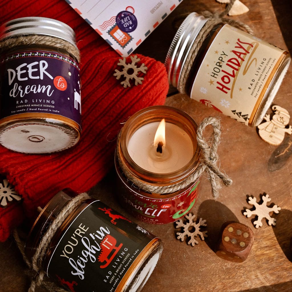 Set of 4 Scented Candle Jars with Lid - Oh What Fun!